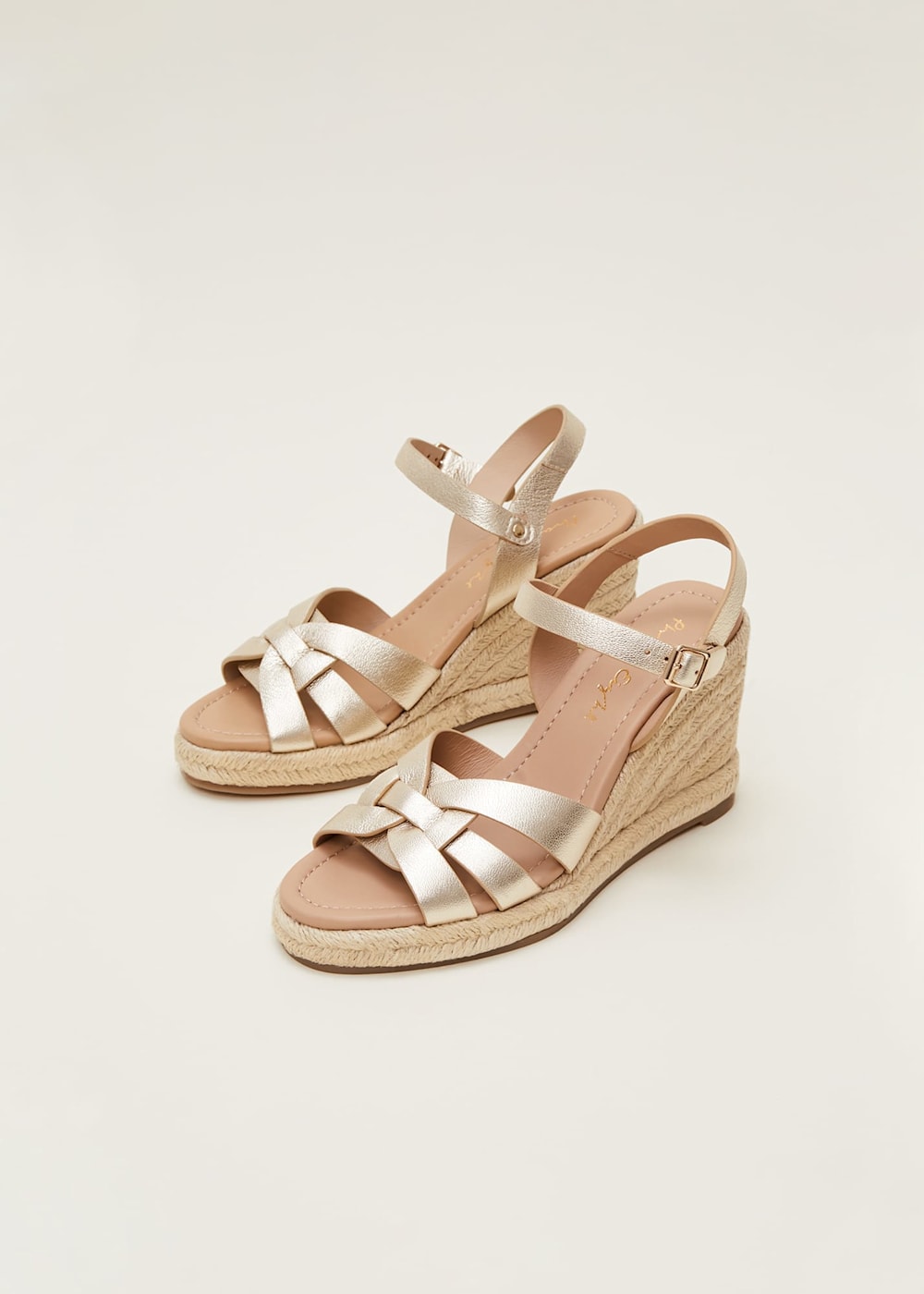 Leather Multi Strap Wedge Espadrille Phase Eight UK