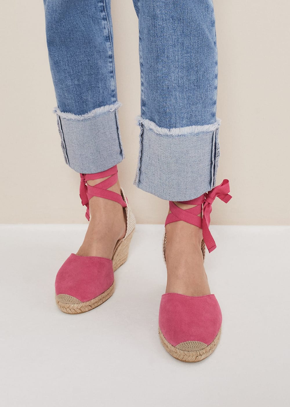 Pink suede espadrilles clearance