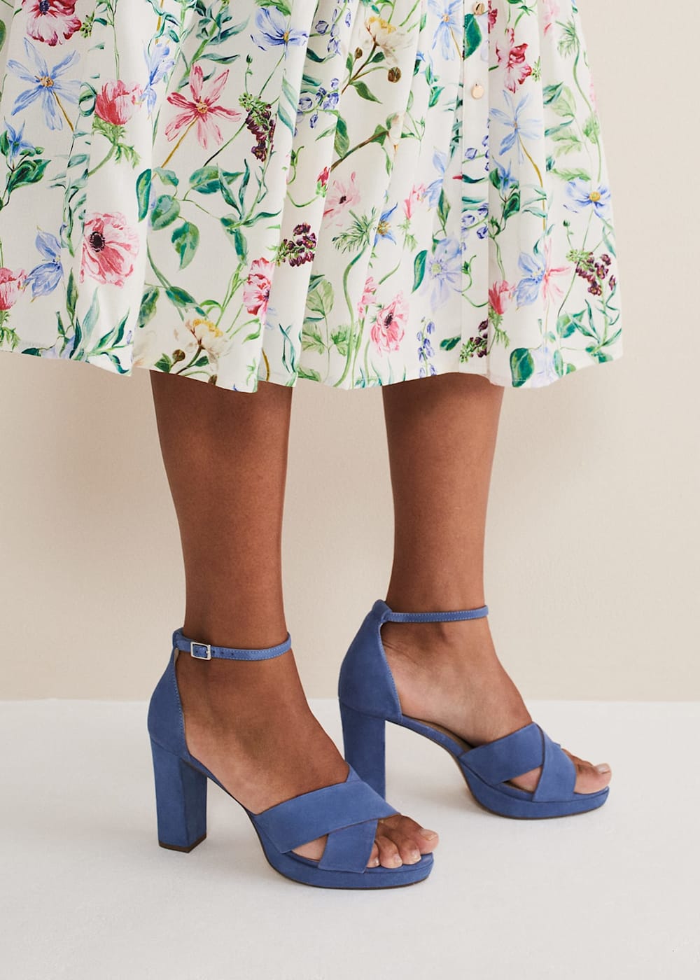 Navy Suede Platform Heels Phase Eight UK