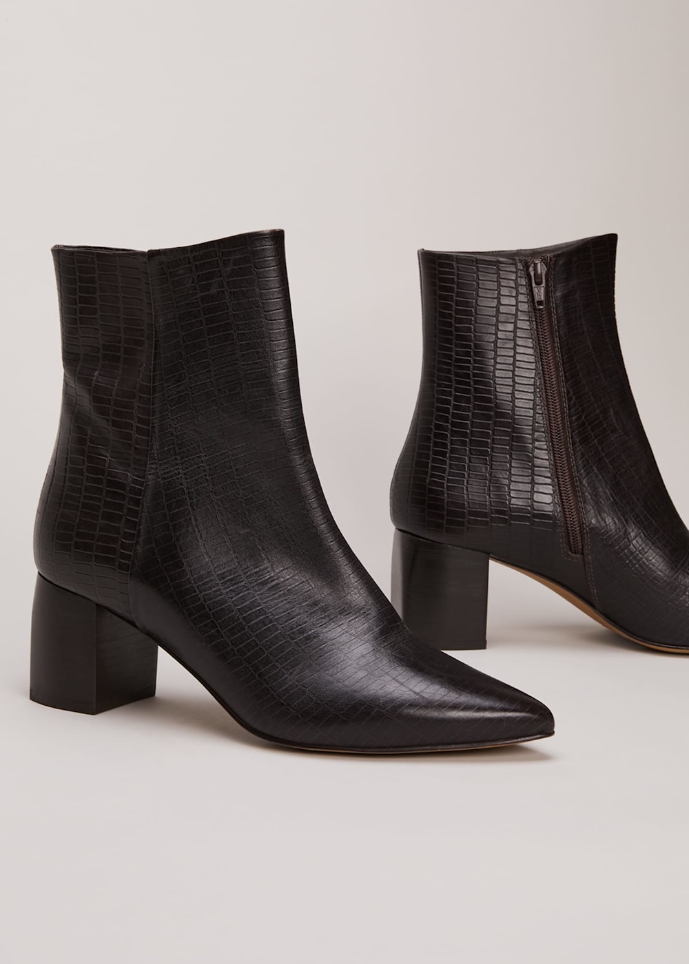 Croc skin ankle boots online