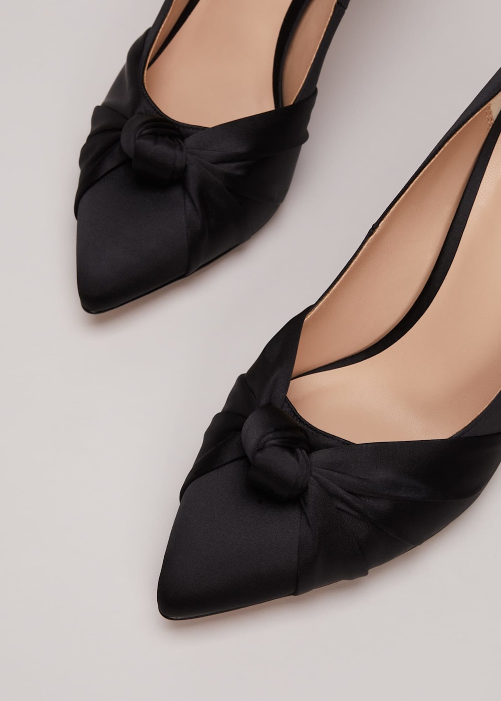 Black satin shoes low heel cheap