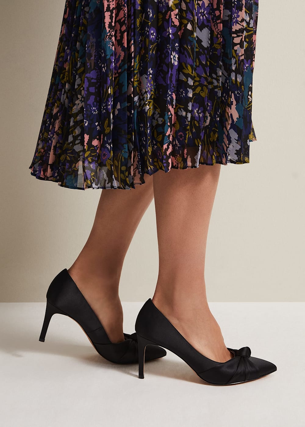 Black Satin Court Heels Phase Eight UK