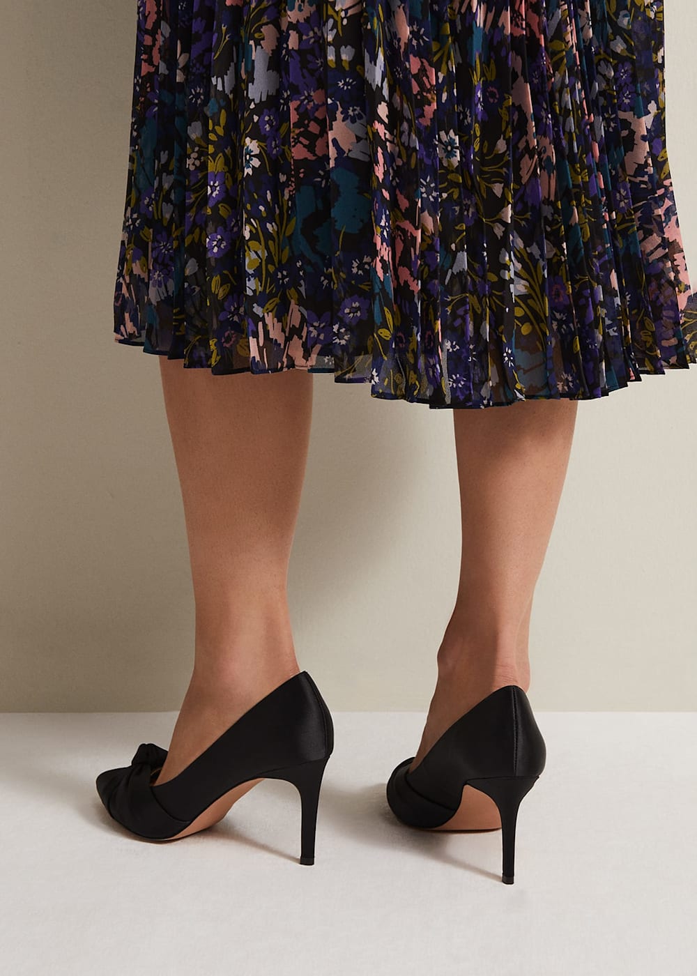 Black Satin Court Heels Phase Eight UK