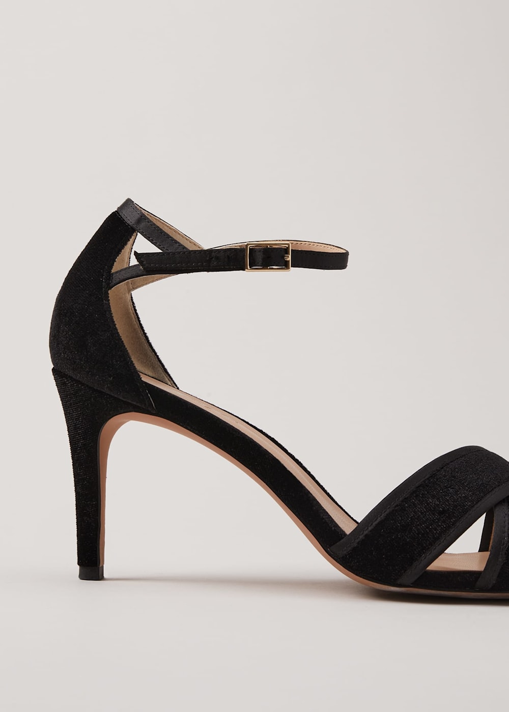 Velvet open toe heels top