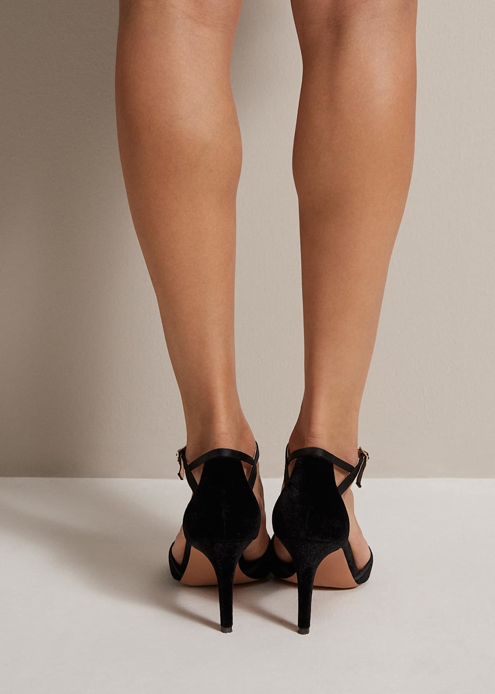 Simple black open toe heels online