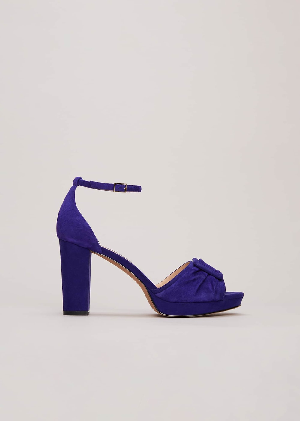 Blue suede platform sandals outlet