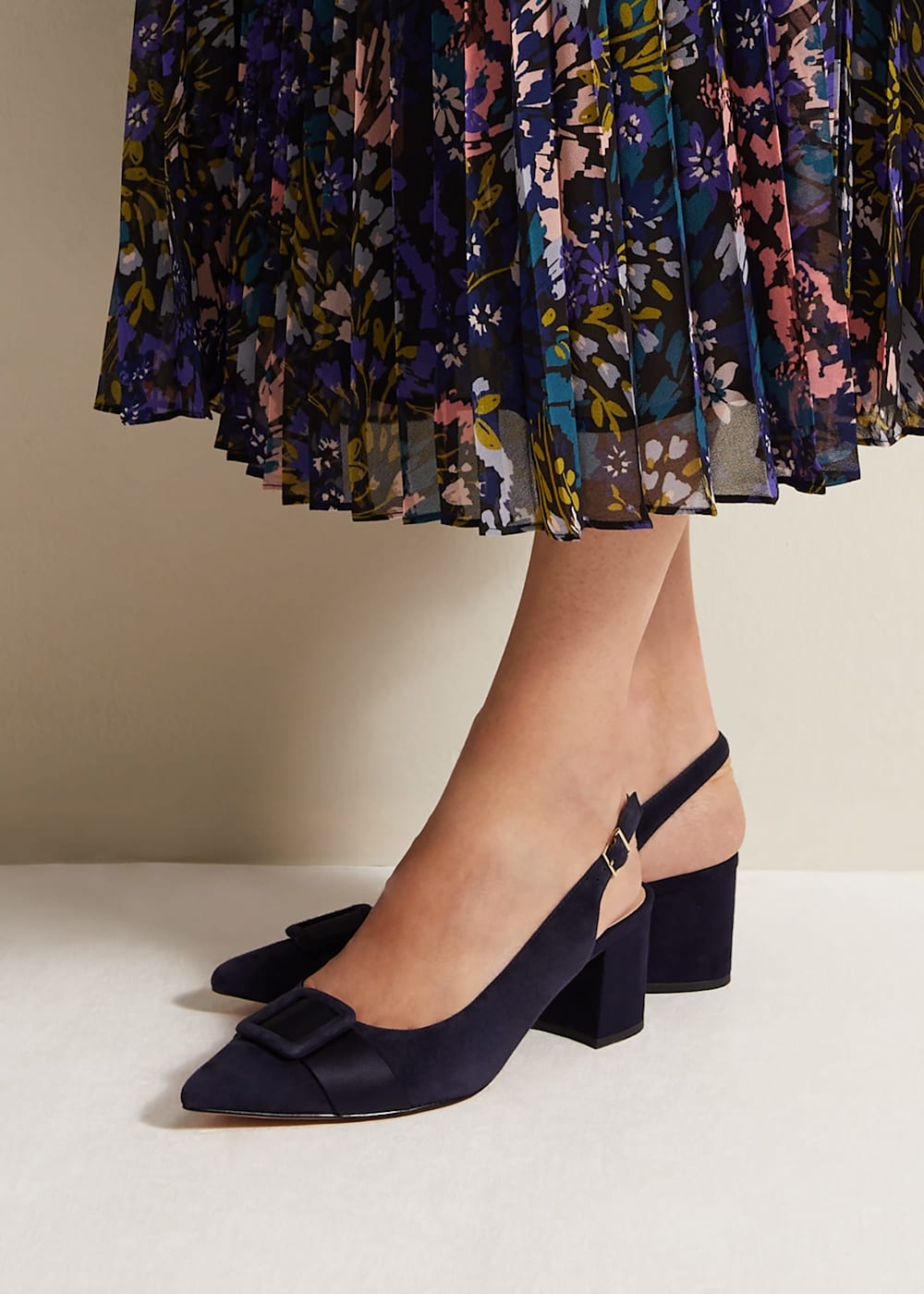 Suede slingback heels top