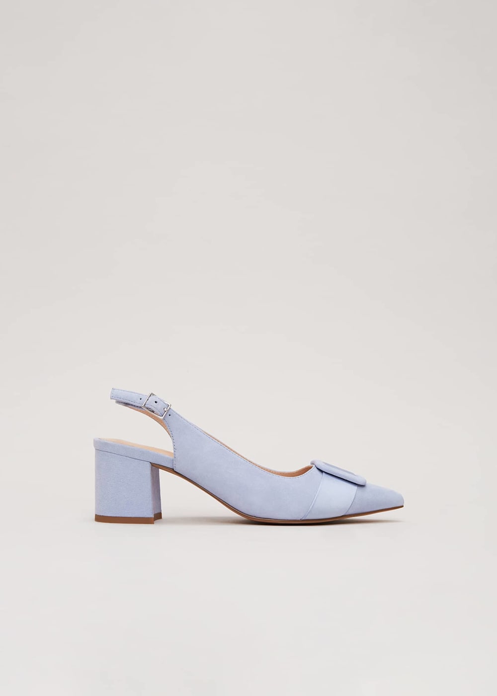 Suede Buckle Block Heel Shoes Phase Eight UK