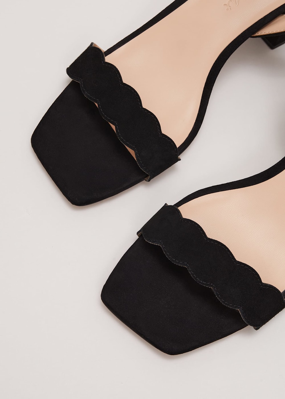 Scalloped block heel discount