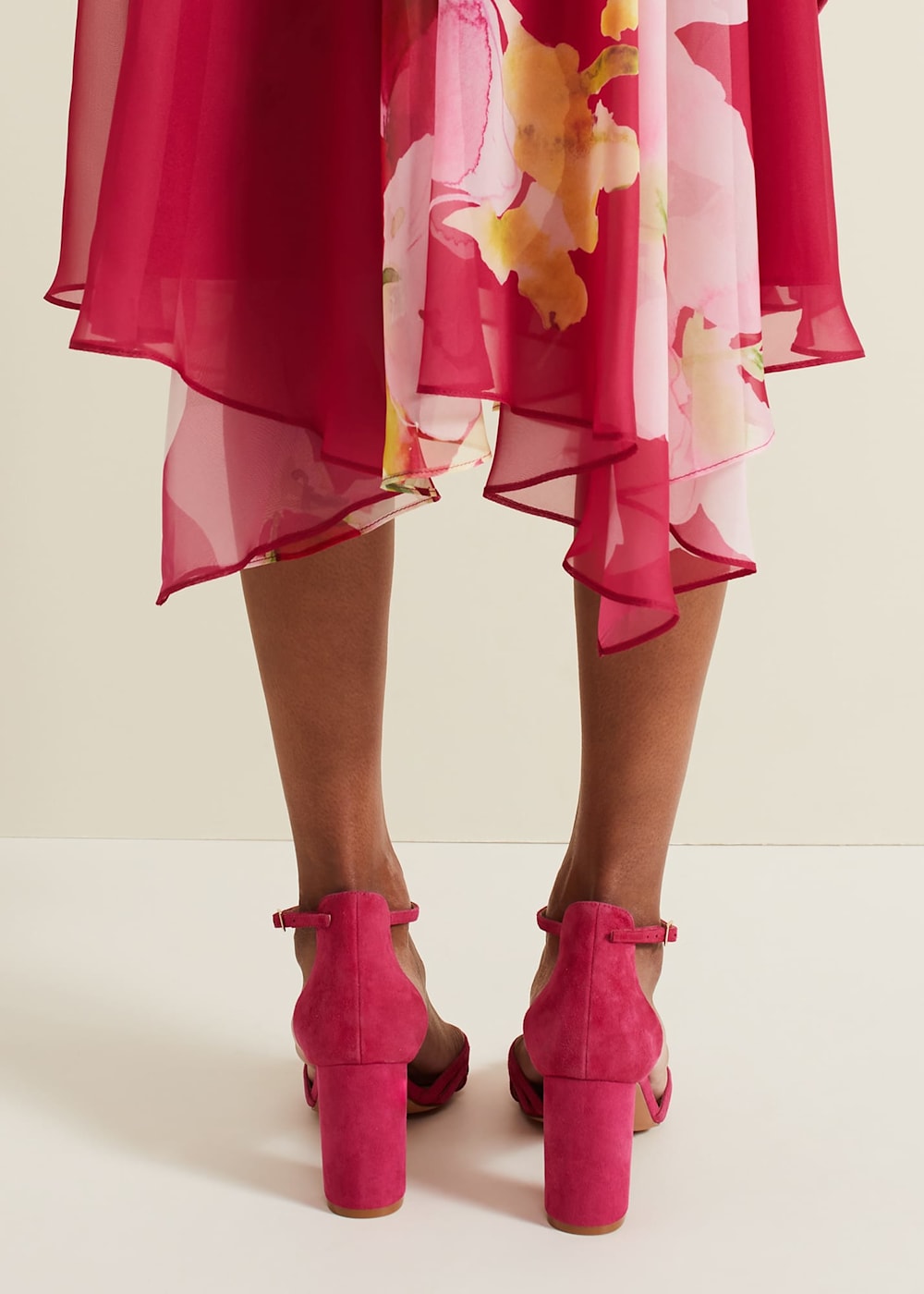 Pink ruffle heels new arrivals