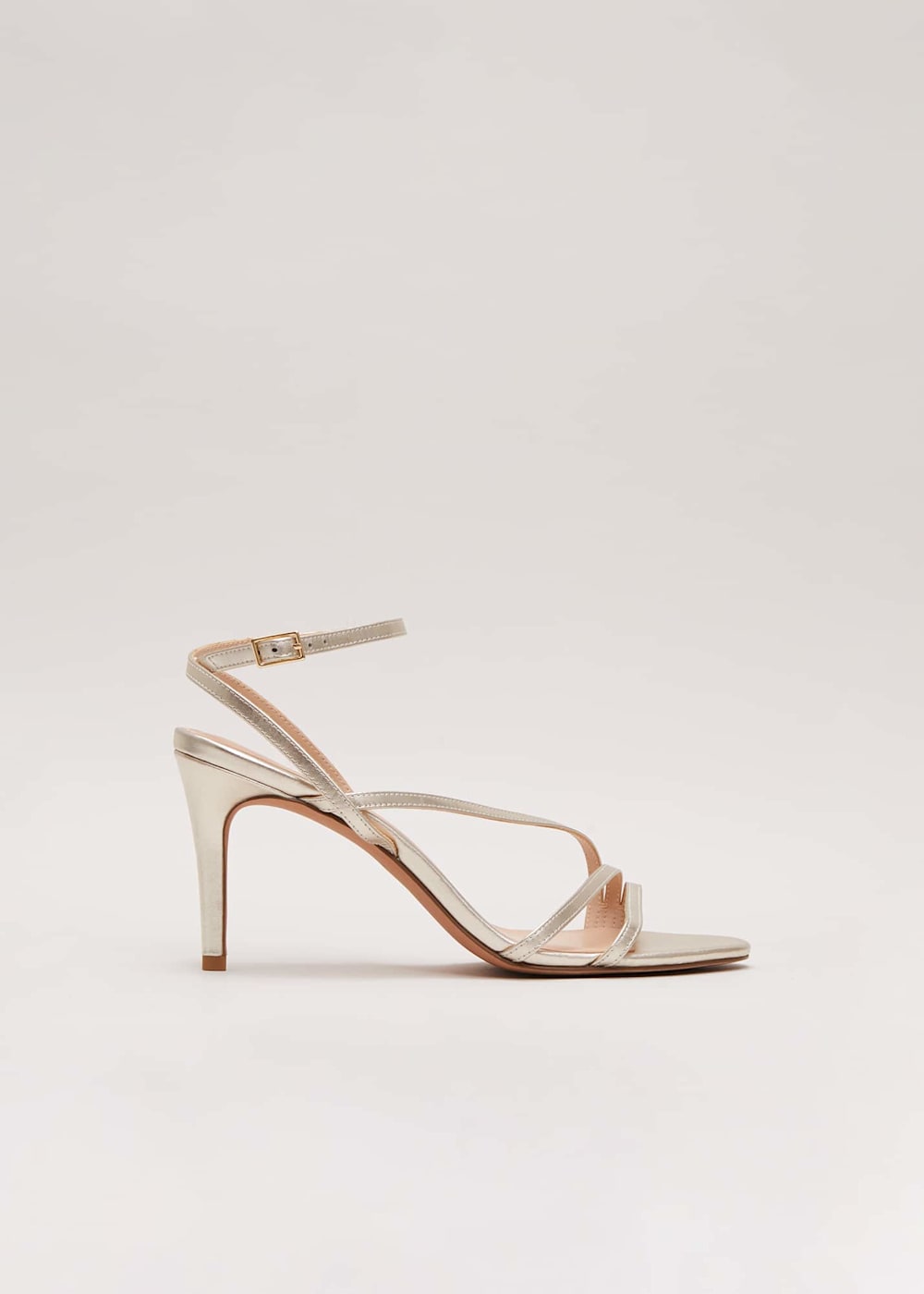 Leather barely there heels top