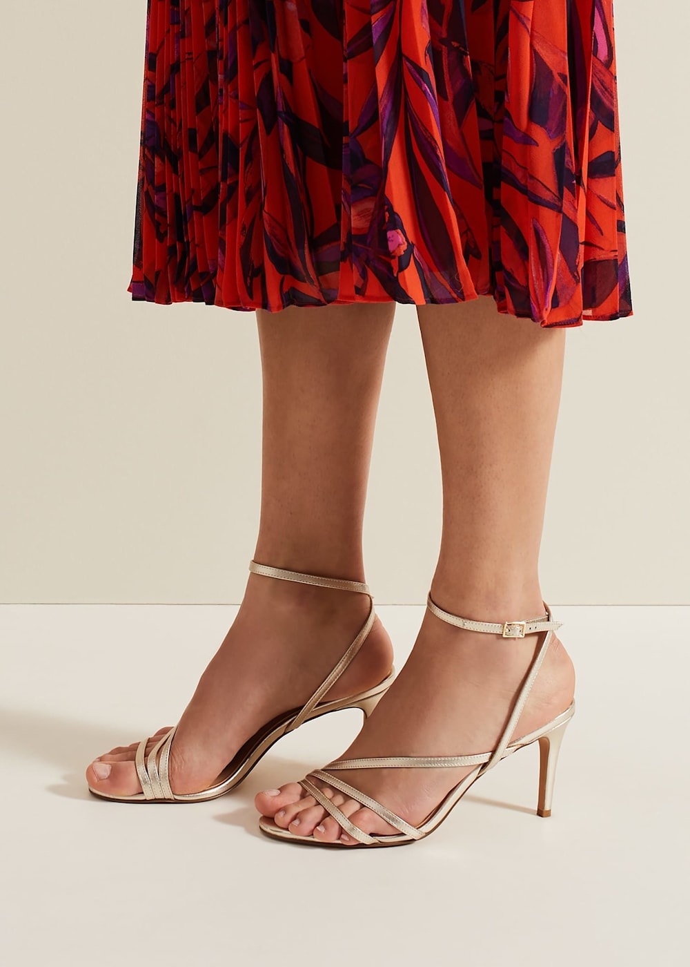 Leather barely there sandals online