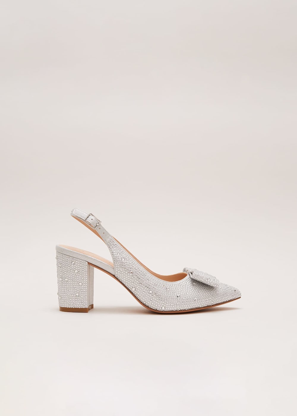 Embellished Bow Block Heel Slingback Phase Eight UK