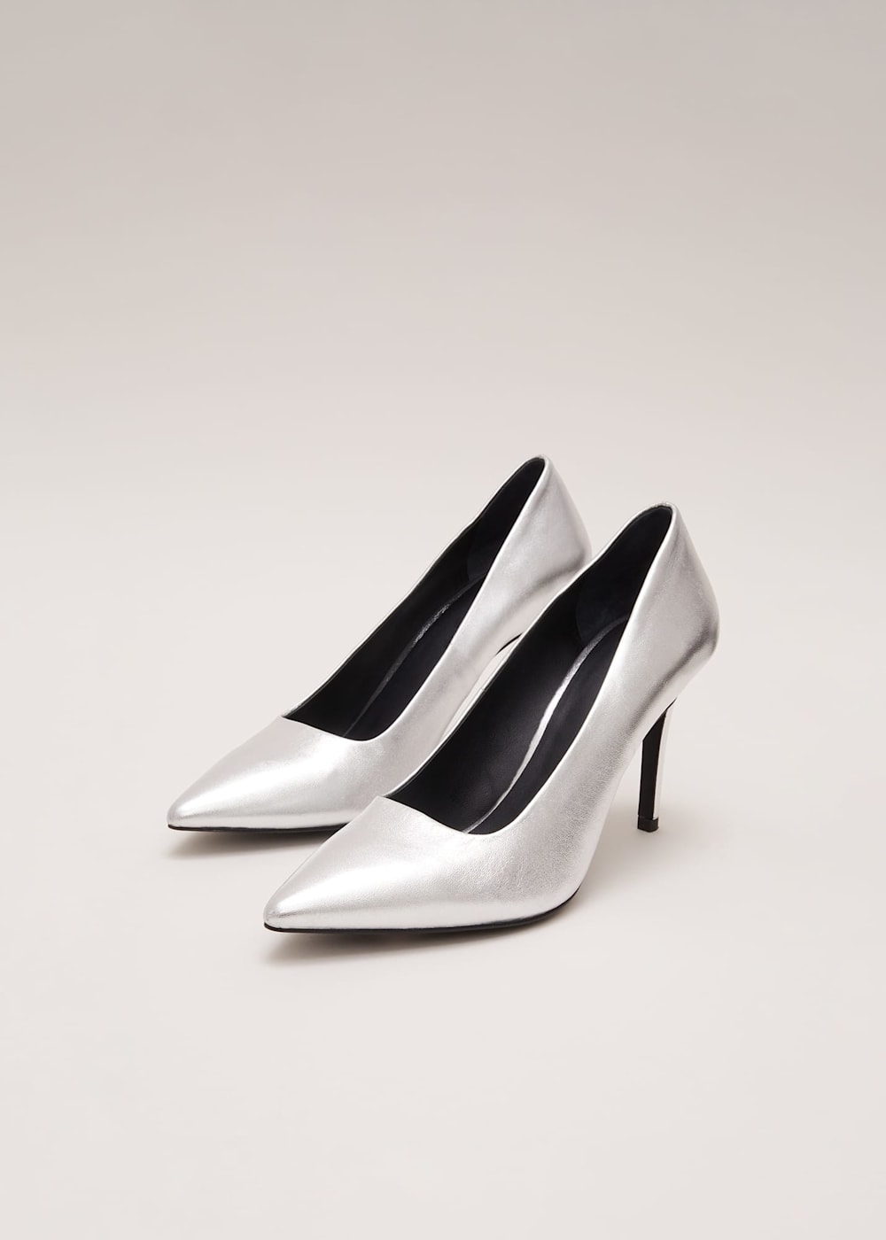 Silver heels pointed toe hotsell