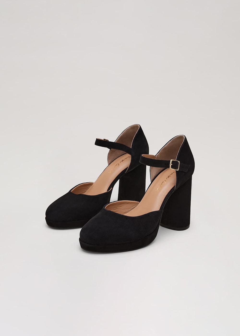 Black Suede Closed Toe Platform Phase Eight UK