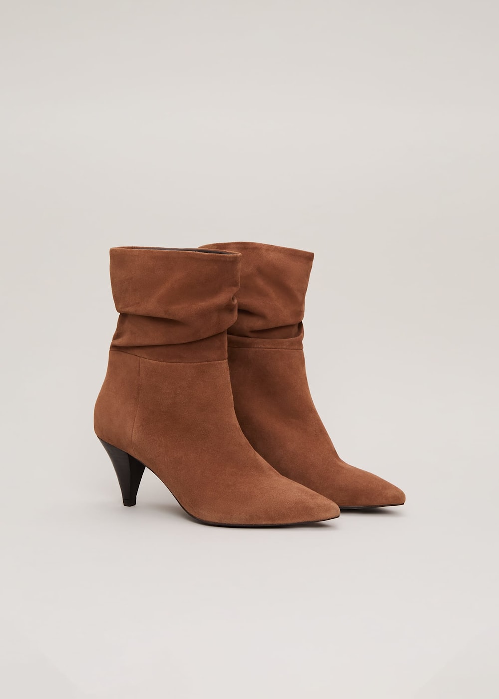 Brown Suede Cone Heel Western Boot Phase Eight UK