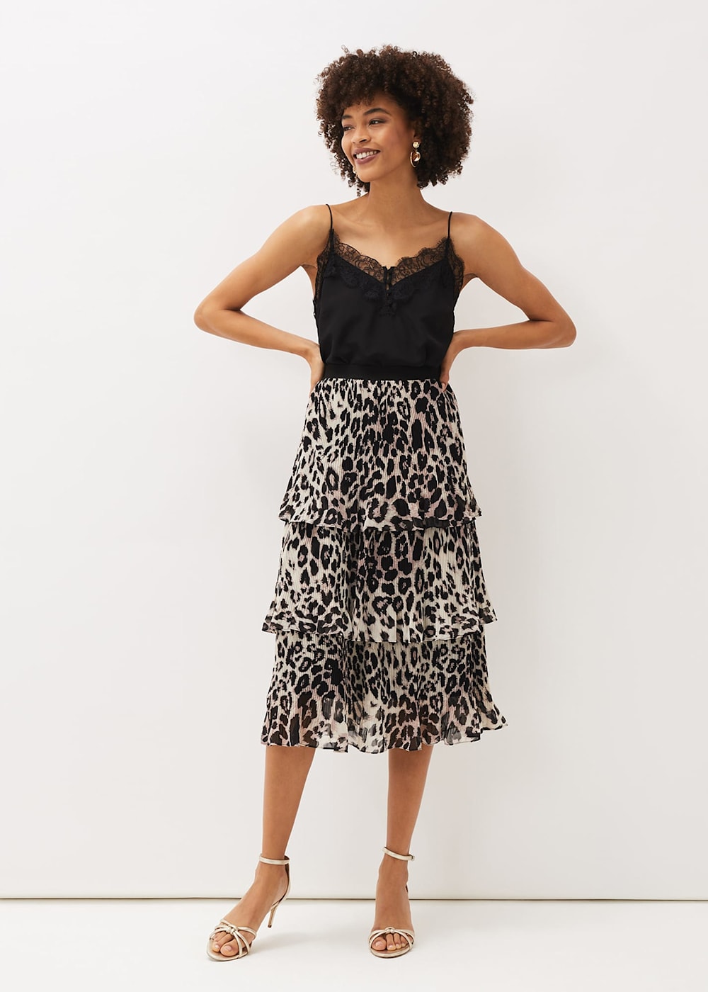 Mini leopard tiered skirt outlet