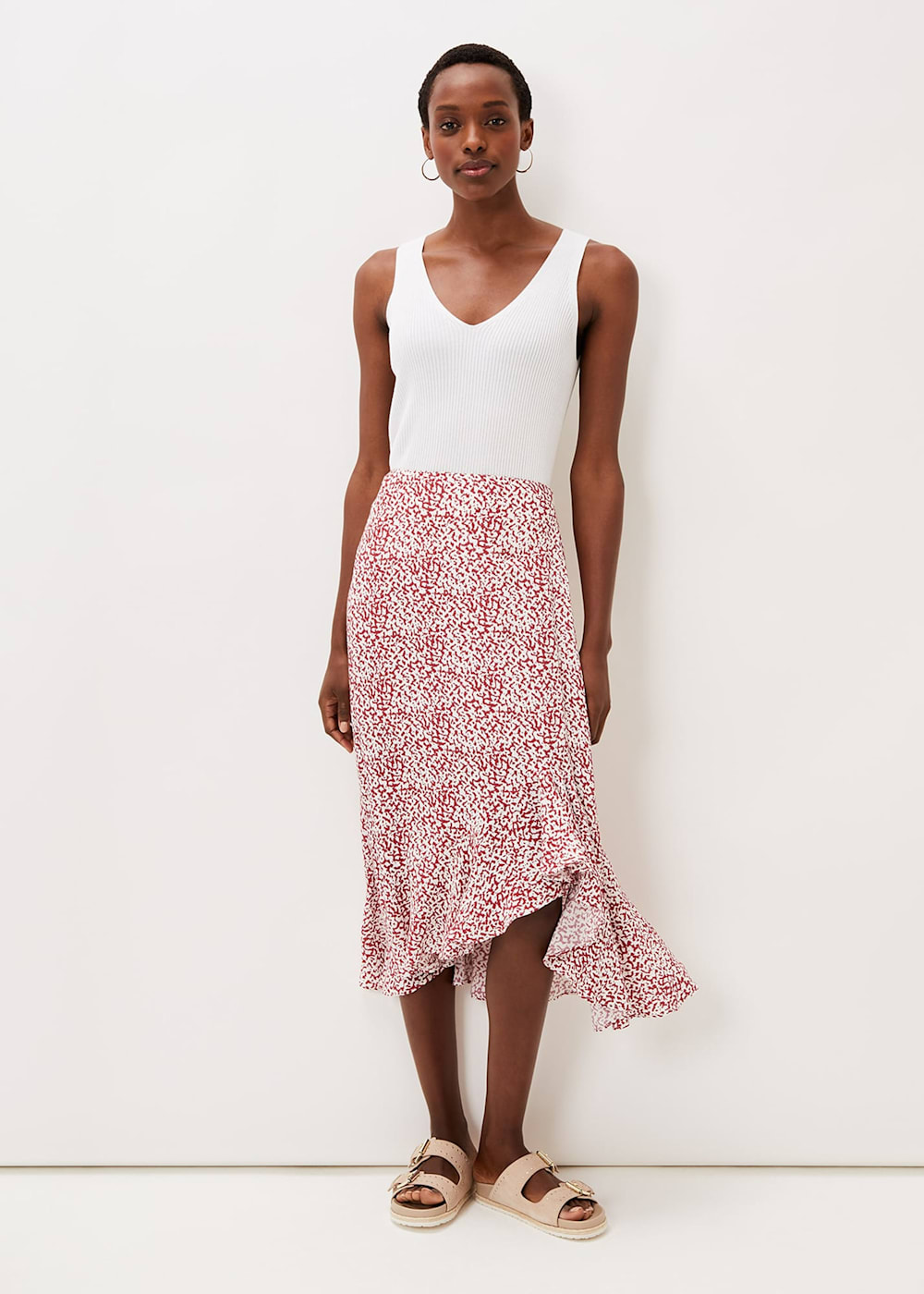 Lara Print Frill Hem Skirt Phase Eight UK