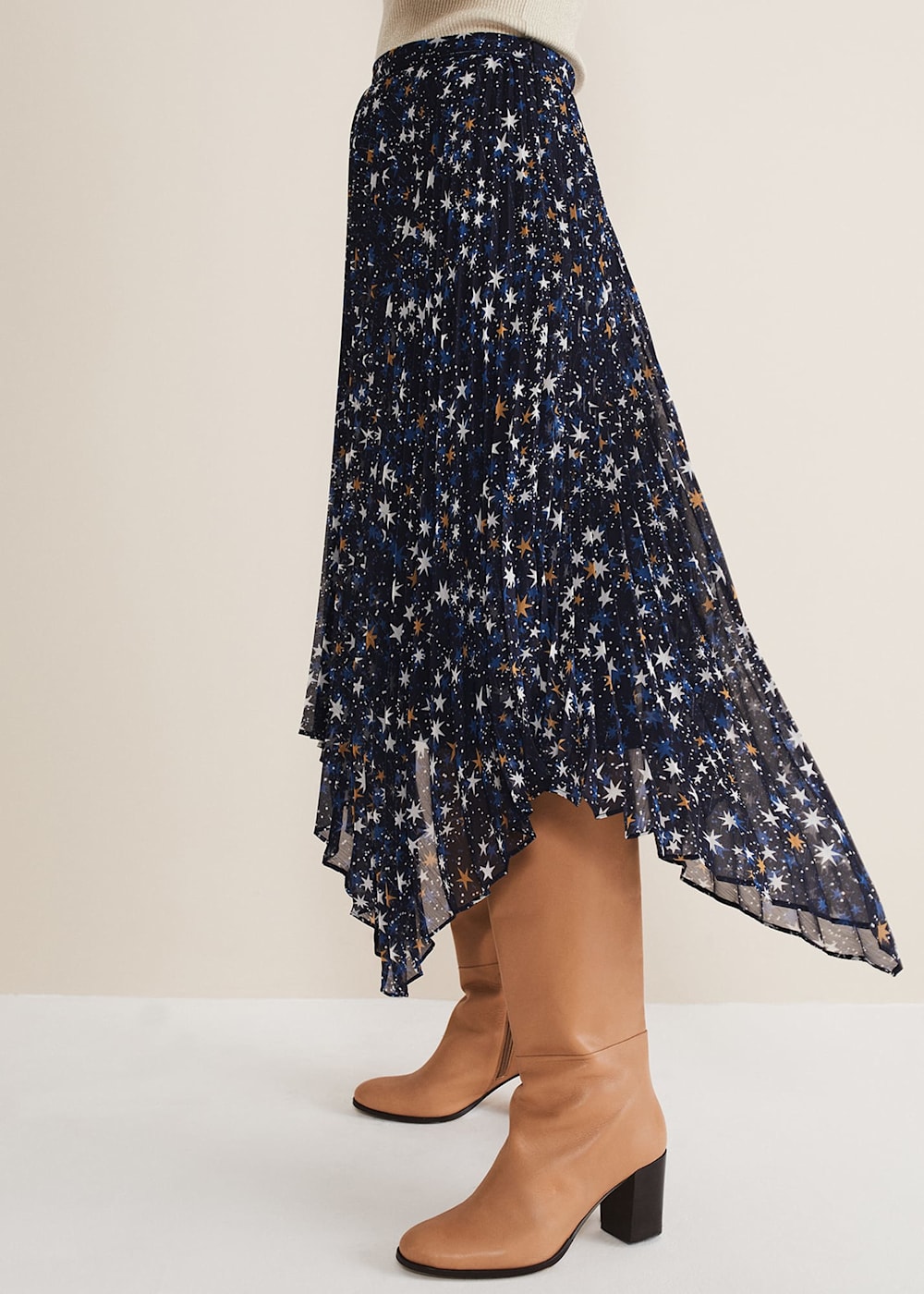 Star print long skirt store