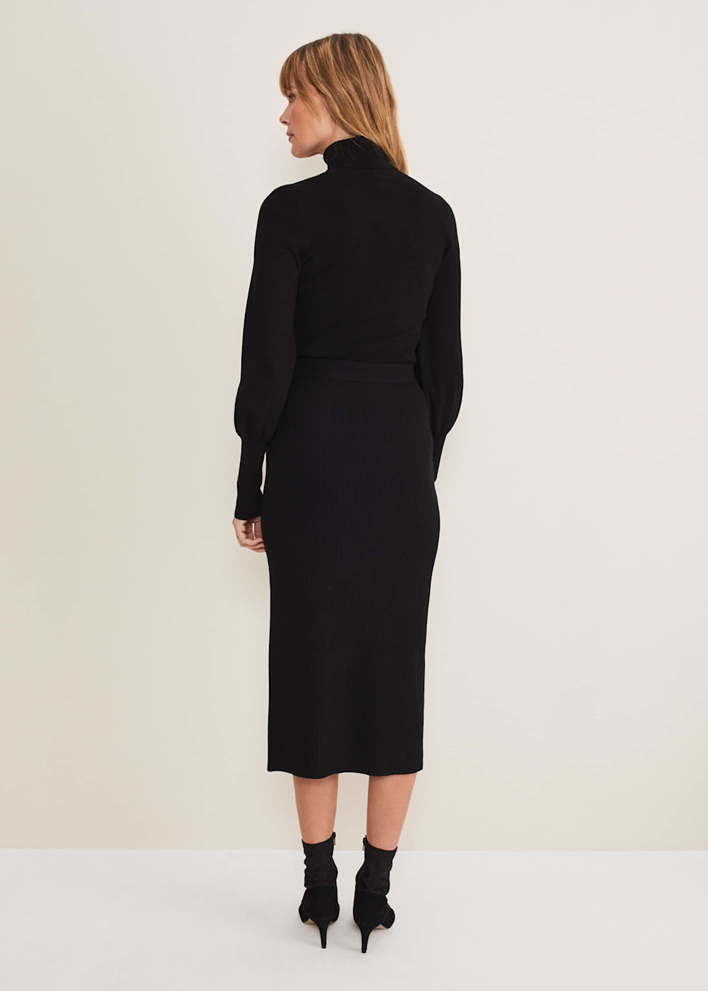 Irina Ribbed Button Detail Knit Skirt Phase Eight UK