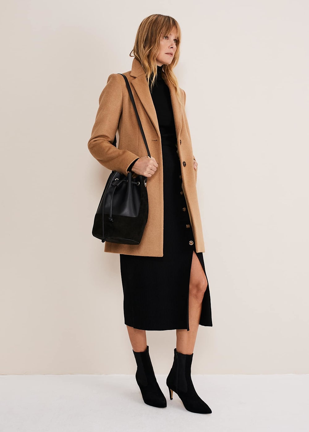 Irina Ribbed Button Detail Knit Skirt Phase Eight UK