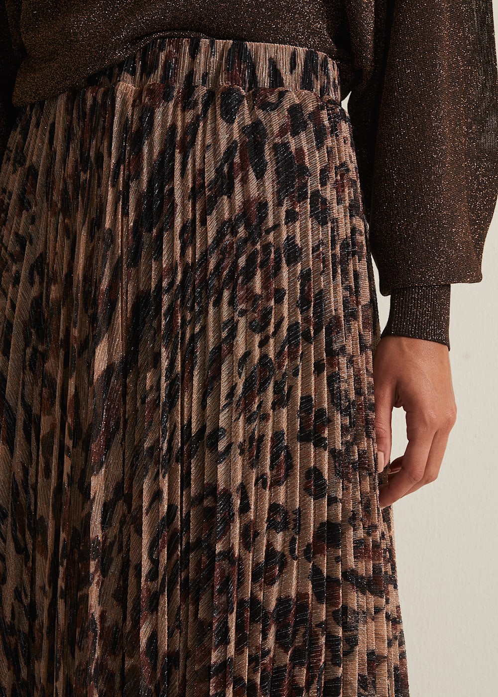 Lesia Leopard Pleated Maxi Skirt Phase Eight UK