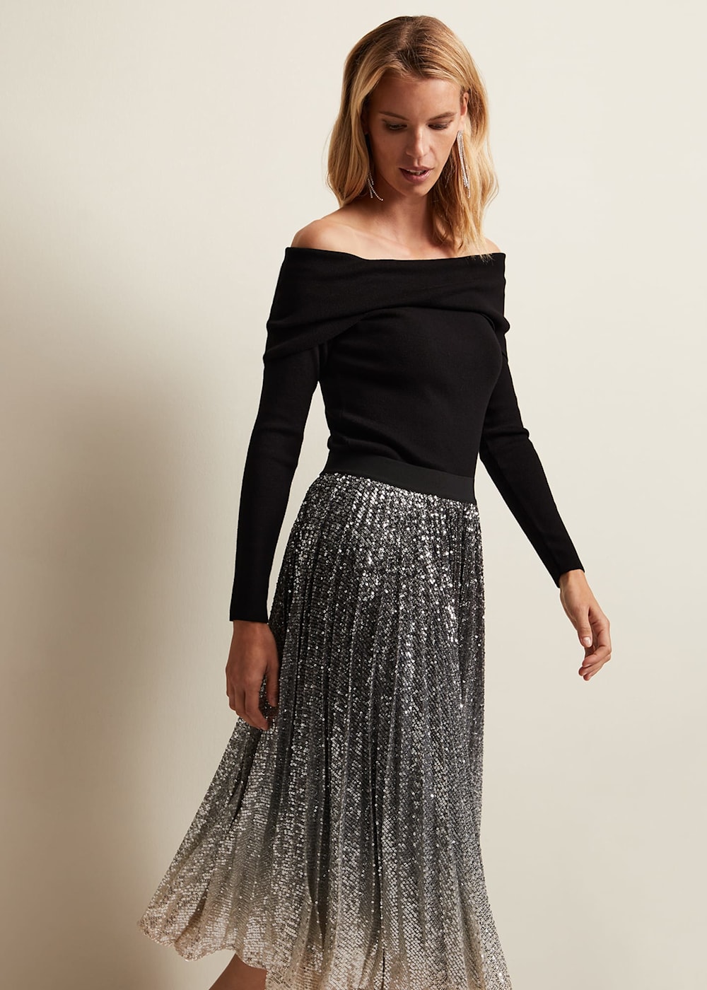 Pleated midi skirt size 16 shop