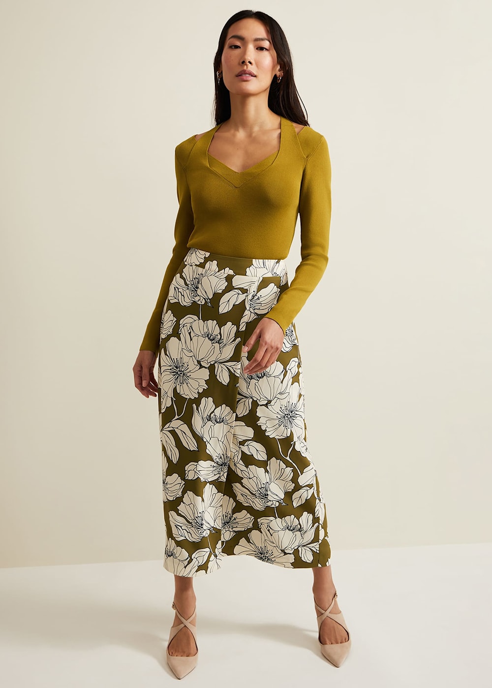 Amalia Floral Midi Skirt Phase Eight UK