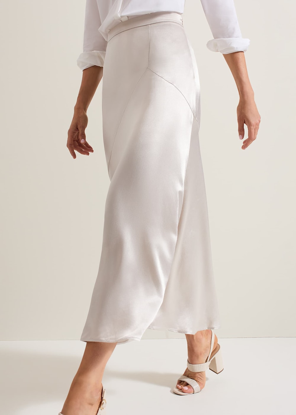 Ophelia Satin Midi Skirt Phase Eight UK