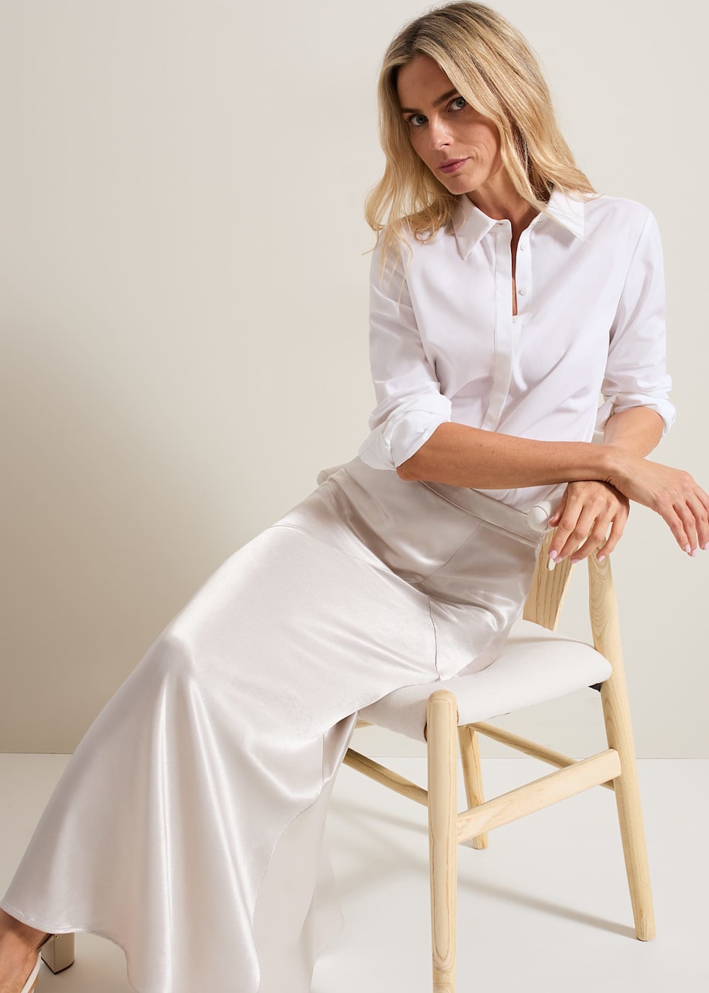 Satin midi skirt 04 outlet