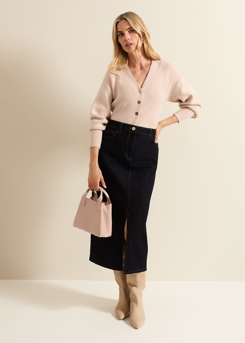 Amani Dark Wash Denim Skirt Phase Eight UK