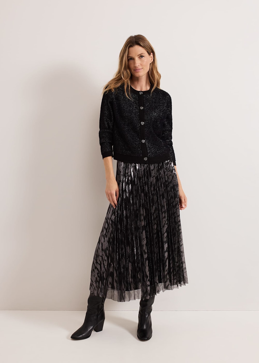 Metallic pleated skirt 08 cheap