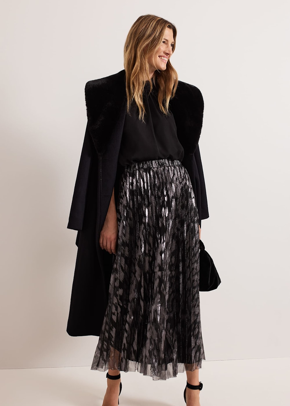 Metallic pleated skirt 48 new arrivals