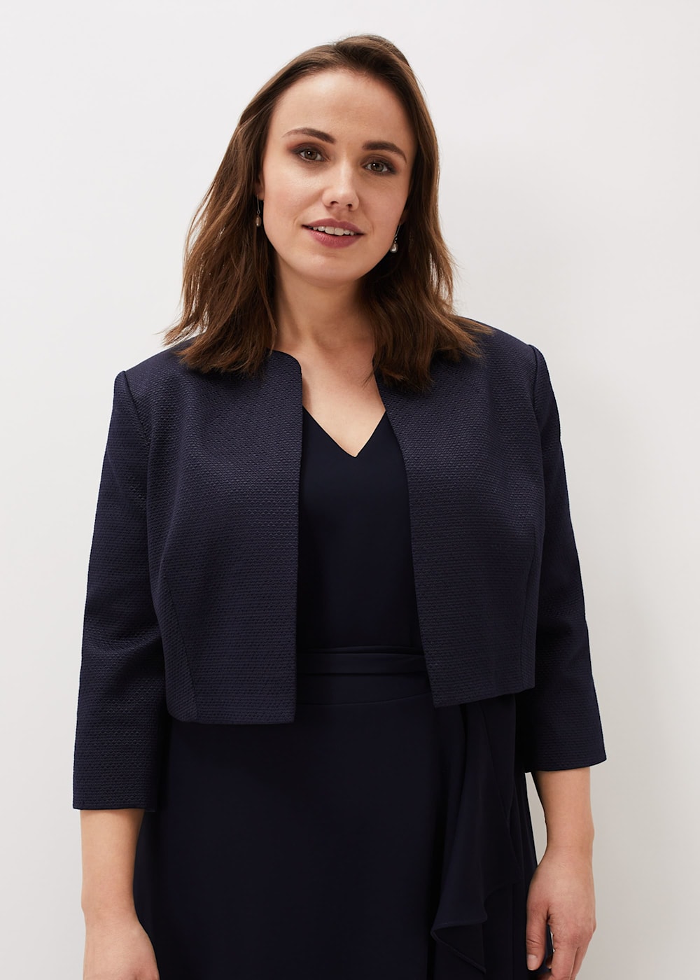 Phase Eight Karlee Textured Occasion Jacket Navy Size 14