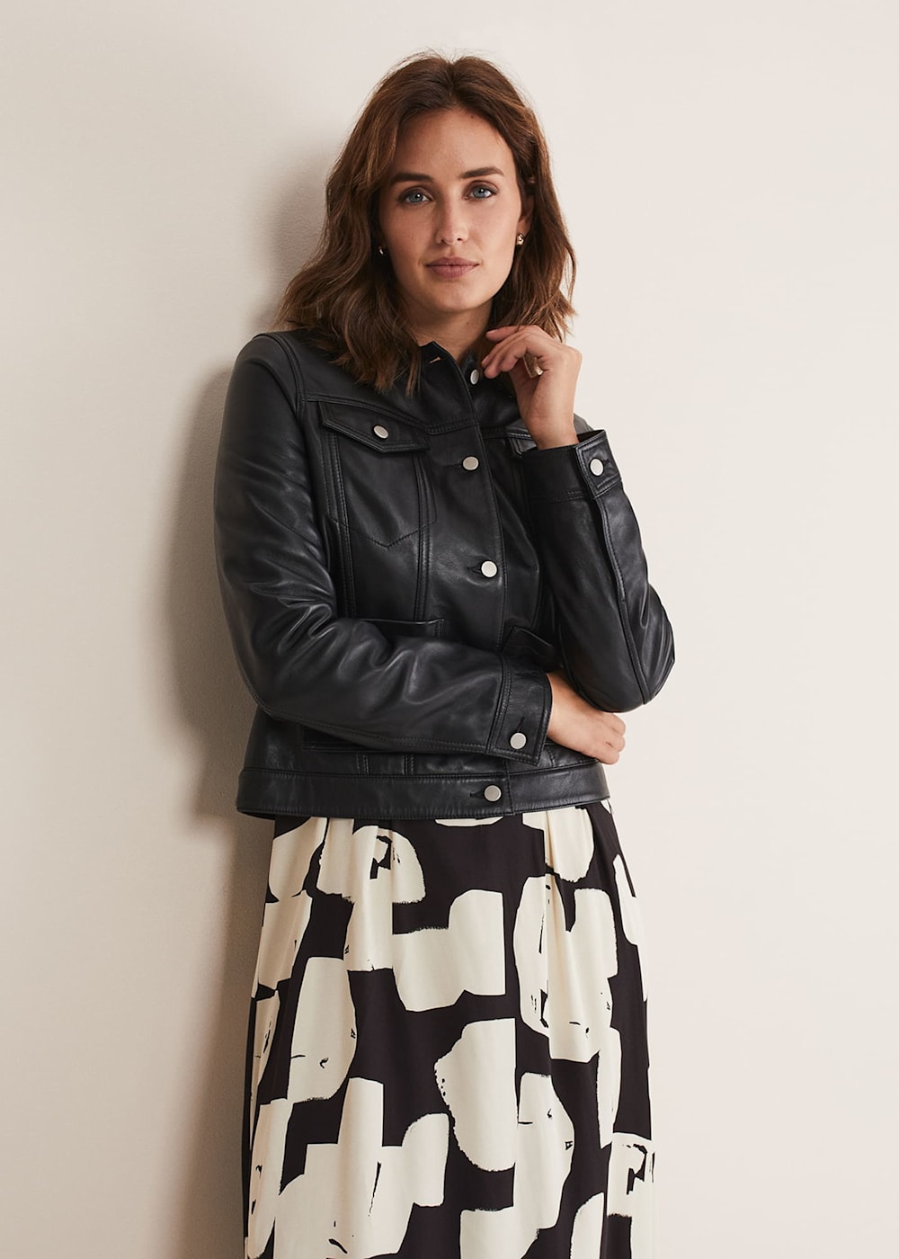 Phase eight leather jacket deals