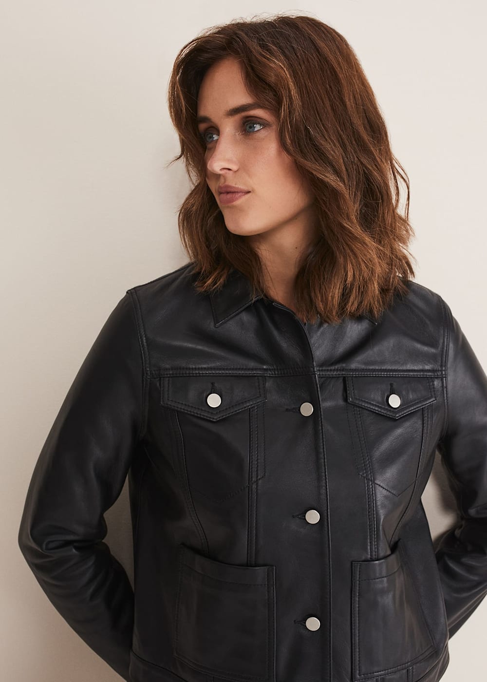 Myrtle Leather Jacket Phase Eight UK