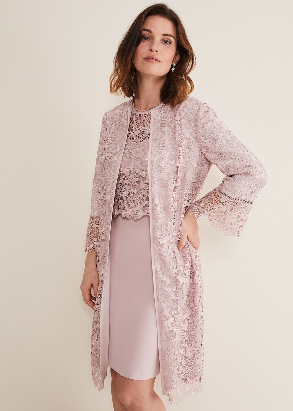 Long lace overcoat hot sale