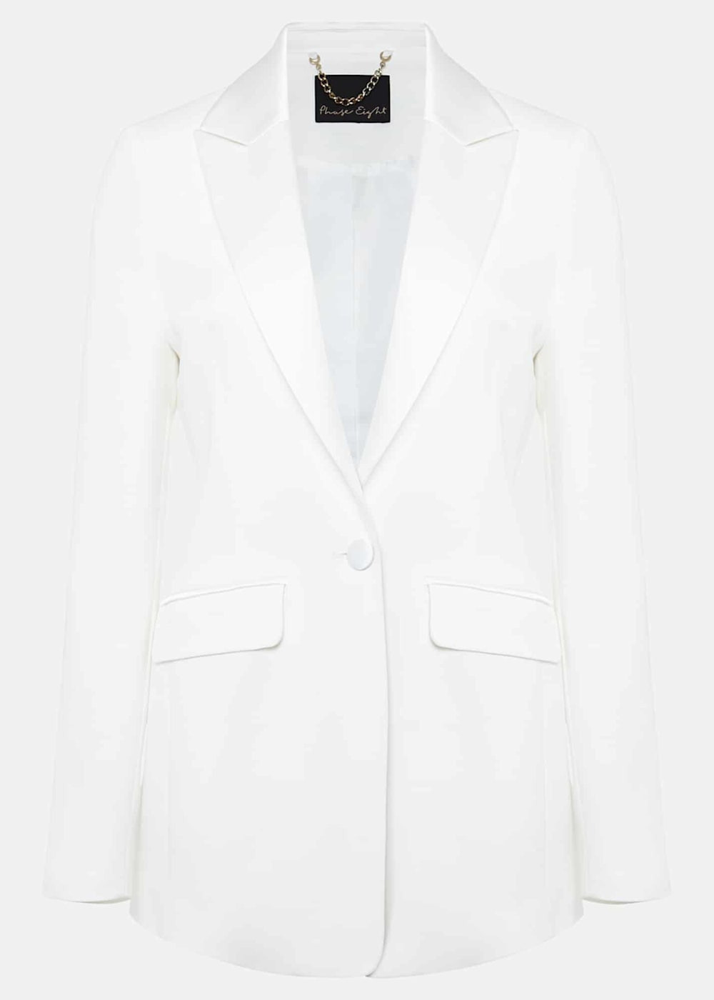 Satin white blazer discount