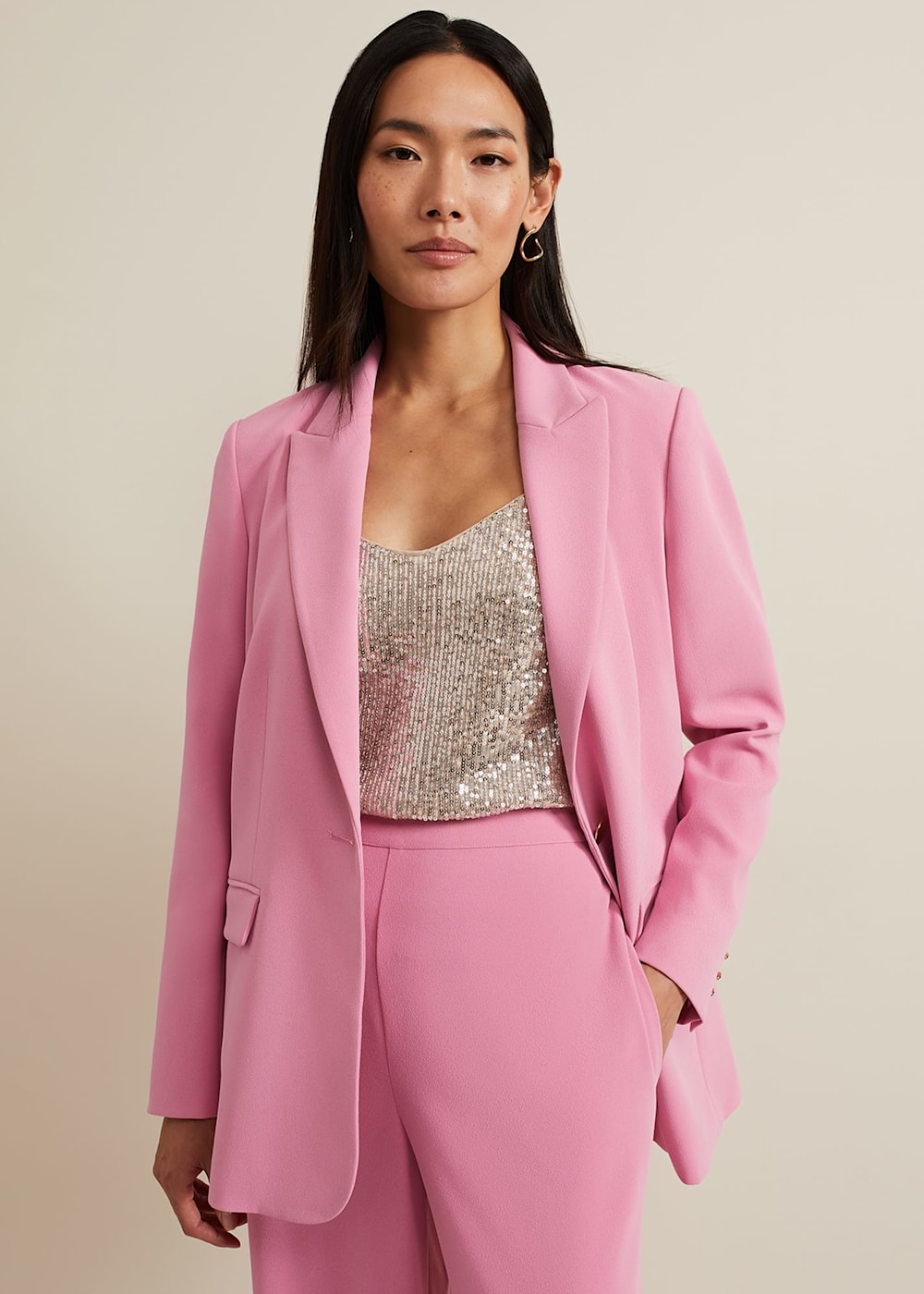 Pink tuxedo blazer hot sale