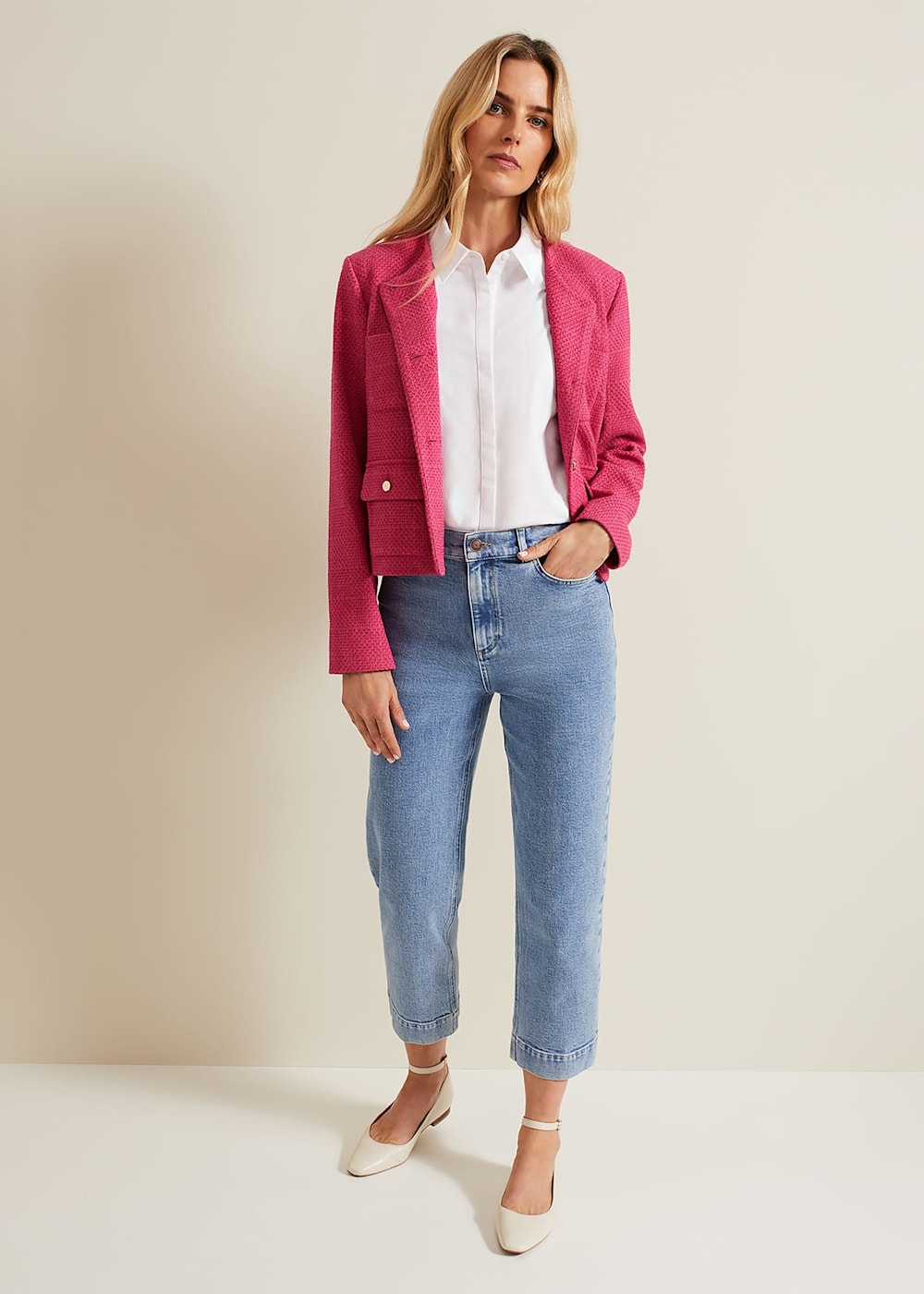 Ripley Pink Boucle Jacket Phase Eight UK
