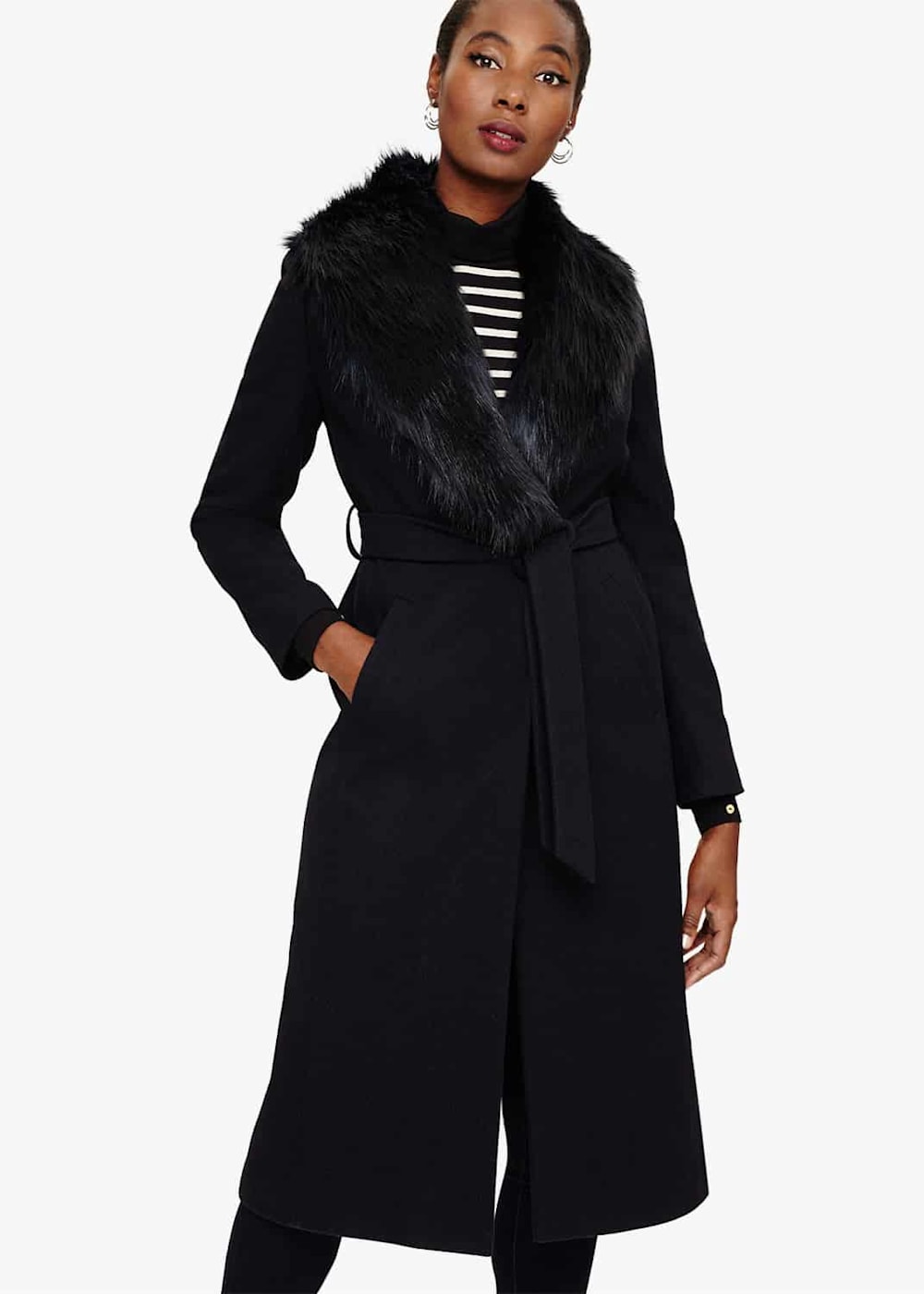 Blazer with fur collar clearance