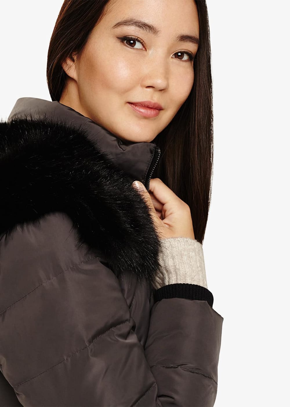 Davina Long Mixed Diamond Coat Phase Eight UK