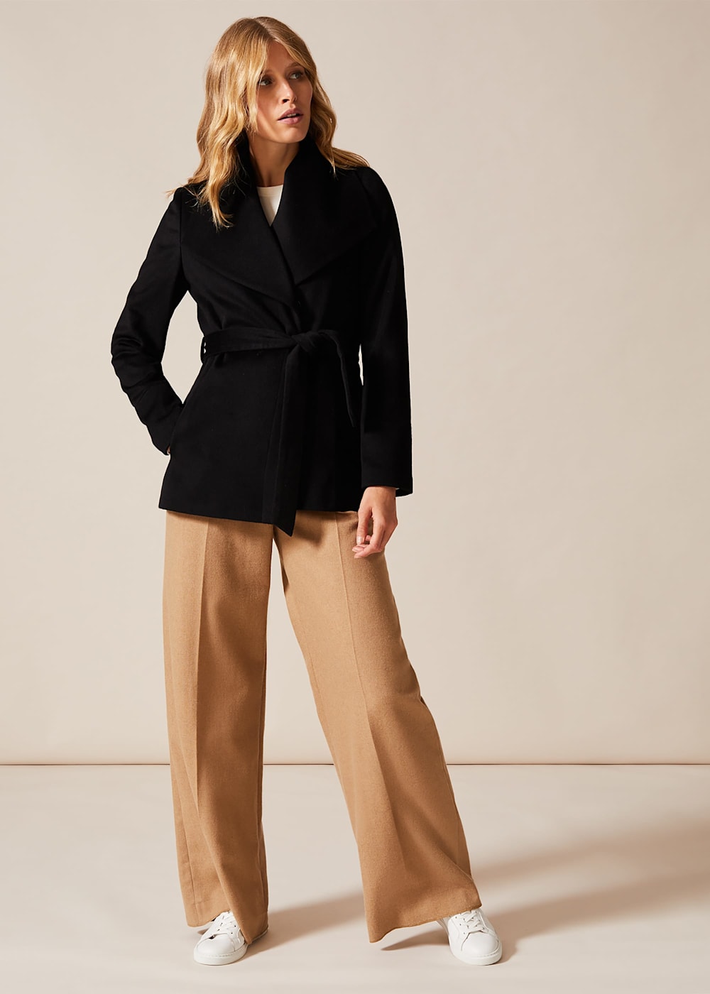 Short belted coat hot sale