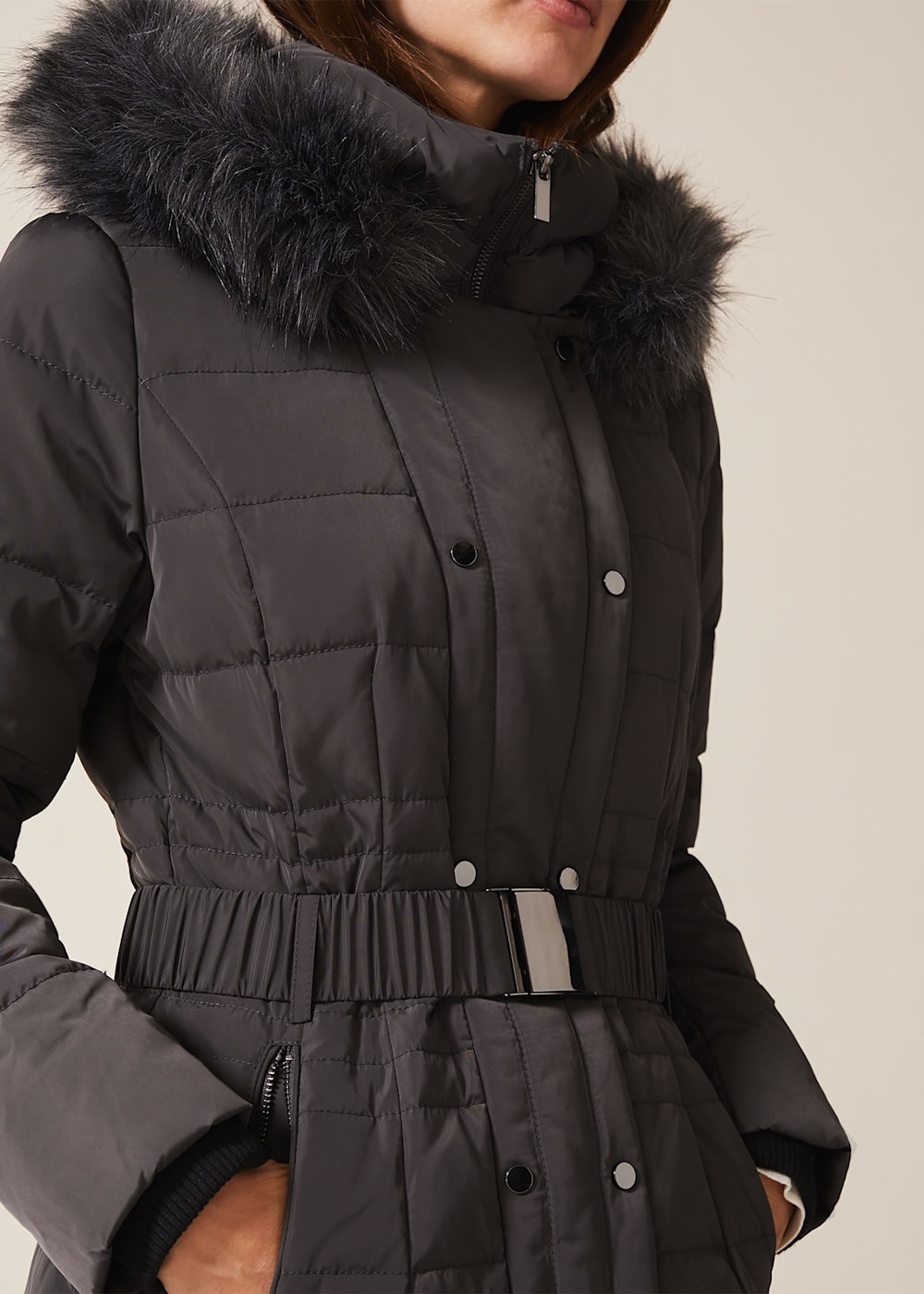 Phase eight leona puffer coat grey discount
