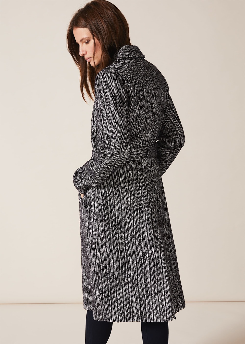 Tweed belted coat 2025