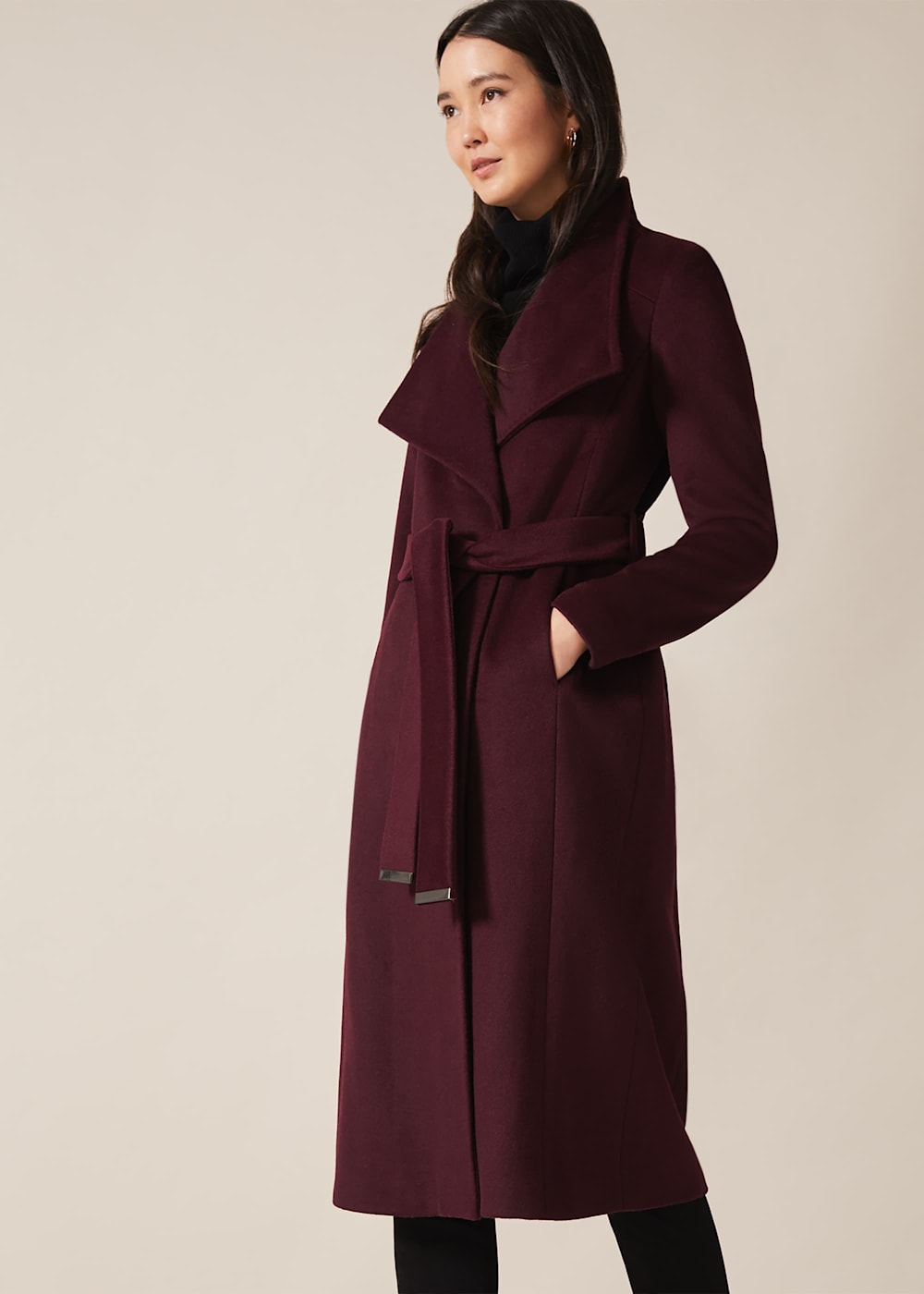 Belted wool trench coat discount