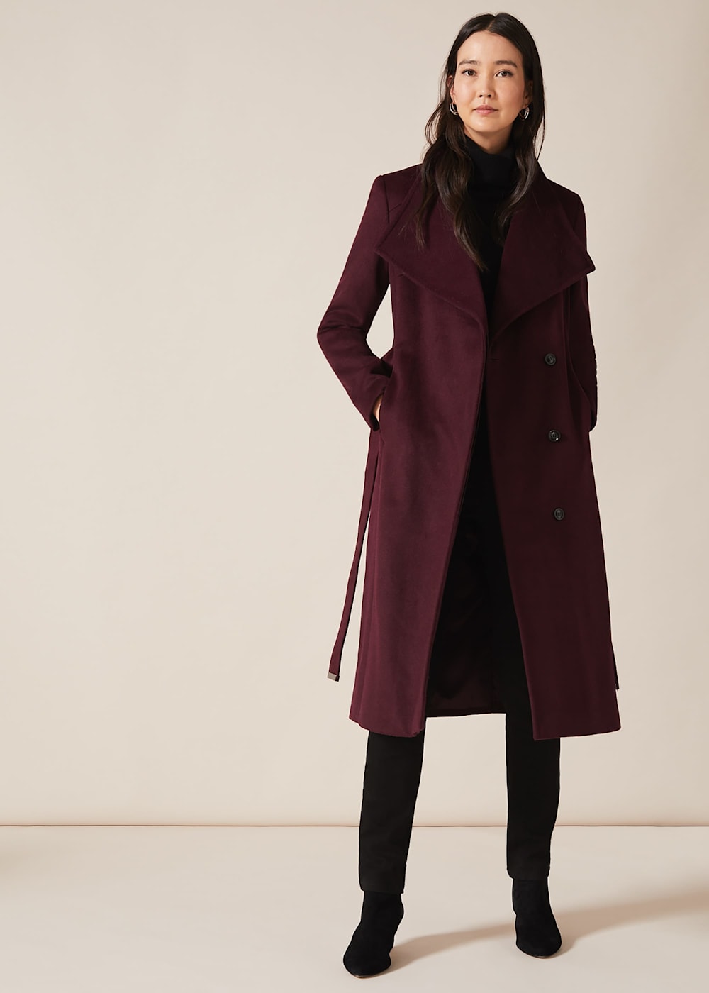 Nicci Belted Wool Trench Coat Phase Eight UK