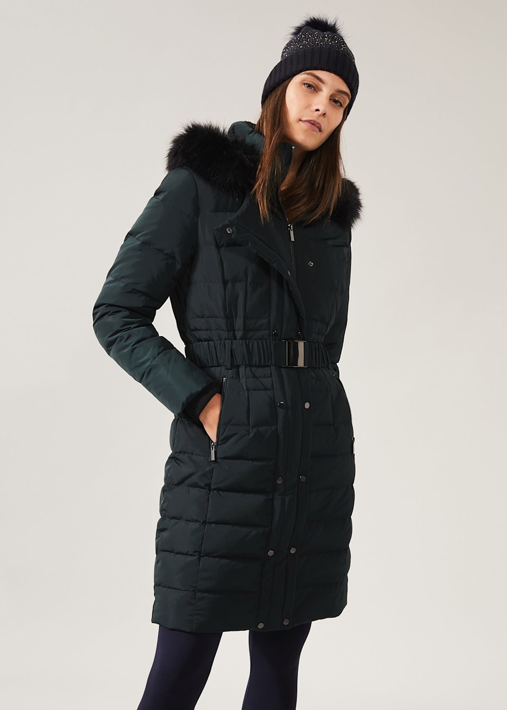 Leona Double Breasted Long Puffer Phase Eight UK