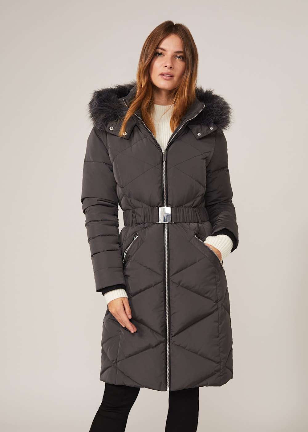 Remy Diamond Long Puffer Coat Phase Eight UK