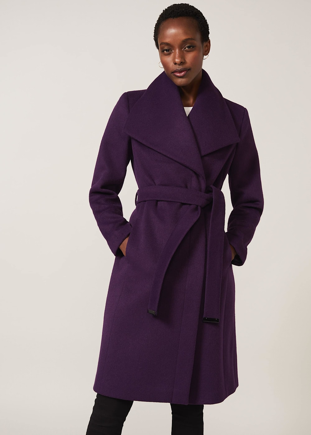 Purple wool coats discount